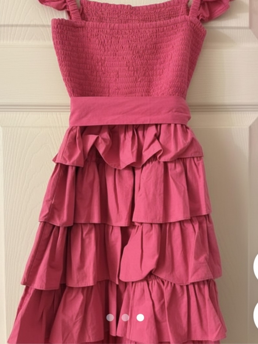 Pink Lily Women's Pink Tiered Ruffle Dress